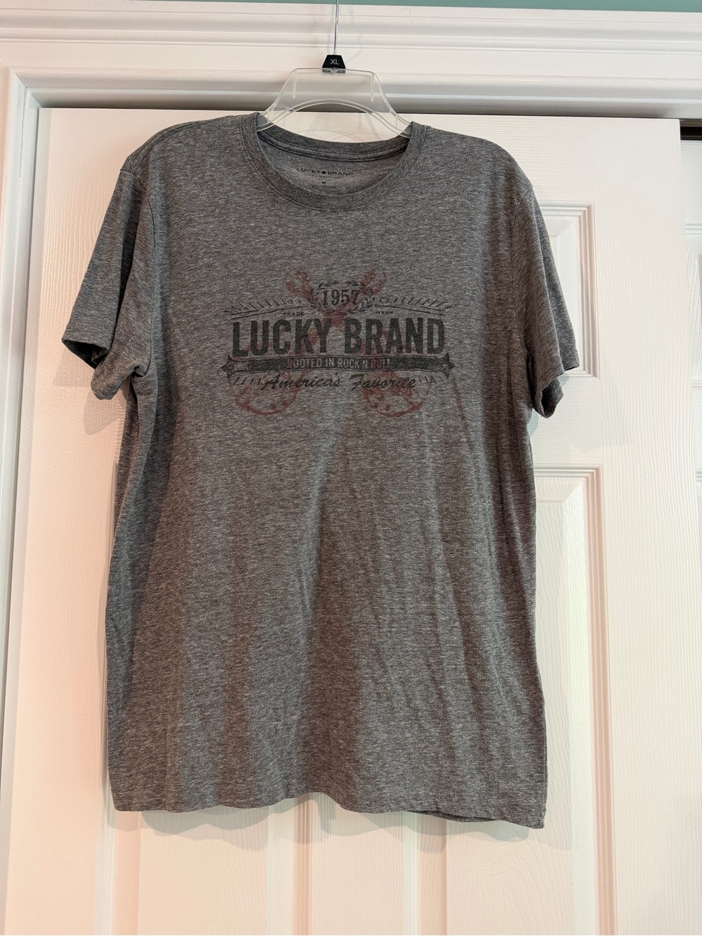 Lucky Brand Men's Gray Graphic Crewneck T-Shirt Size M